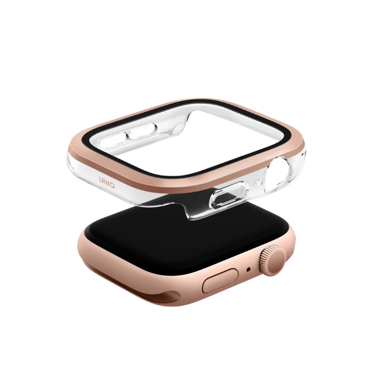 Uniq Apple Watch 46mm Voute Camlı Kasa Ekran Koruyucu - Rose Gold